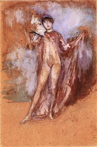 Grey And Pink, A Draped Model With Fan — James Abbott Mcneill Whistler, Aesthetic Impressionism