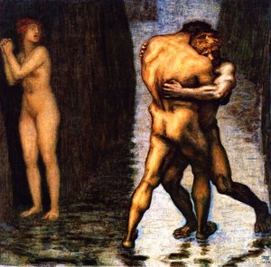 Fight For The Female — Franz Ritter Von Stuck, Symbolic Art Nouveau