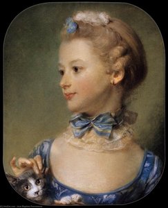 Madmoiselle Huquier — Jean Baptiste Perronneau, Rococo Decorative Style