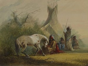 Shoshone Indian And His Pet Horse — Alfred Jacob Miller