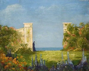 Garden Overlooking The Sea — Thomas E Mostyn