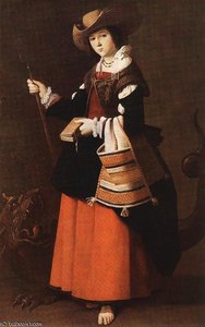 St Margaret - - — Francisco De Zurbarán, Baroque Style