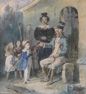The Old Soldier Telling His Epics — Nicolas Toussaint Charlet