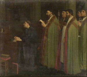 Interior With An Organist And A Procession — Alphonse Legros, Realist Tradition