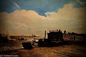 A Cooper's Barge on the Thames, London