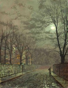 Under The Moonbeams, Knostrop Hall — John Atkinson Grimshaw