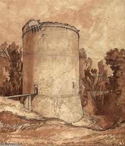 Round Tower, Castle Of Lillebonne, Normandy — John Sell Cotman