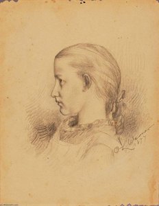 Portrait Of Carrie Elliott Warner — Olin Levi Warner