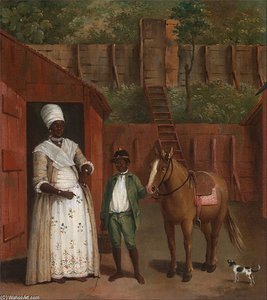 A Mother With Her Son And A Pony