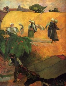 Haymaking In Brittany — Eugène Henri Paul Gauguin, Post-impressionism