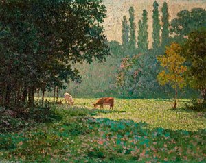 A Meadow With Two Cows — Claude Emile Schuffenecker