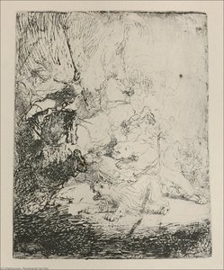 A Small Lion Hunt With A Lioness — Rembrandt Van Rijn, Dutch Golden Age