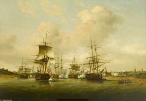 Action Off The Coast Of France — Thomas Luny
