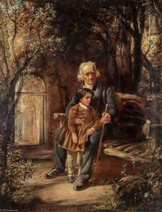 Reverend Thomas Chalmers (1780–1847), Preacher And Social Reformer, With His Grandson Thomas Chalmers Hanna (after A Calotype By Robert Adamson And David Octavius Hill) — David Octavius Hill