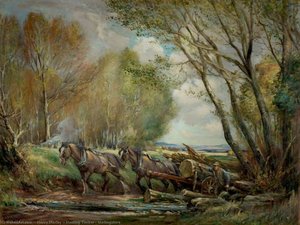 Hauling Timber, Stirlingshire — Henry Morley
