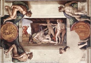Sistine Chapel Ceiling: Drunkenness Of Noah — Michelangelo Morlaiter