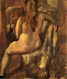 Seated Nude — Julius Mordecai Pincas, Expressionism