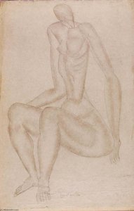 (untitled Seated Nude With Four Prominent Ribs) — Morris Kantor
