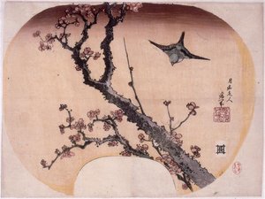 Cherry Blossoms And Warbler — Katsushika Hokusai