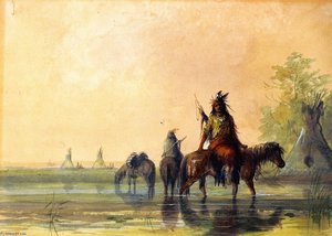 Indian Village — Alfred Jacob Miller, Realism