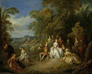 Elegant Company In A Park — Jean-baptiste Pater
