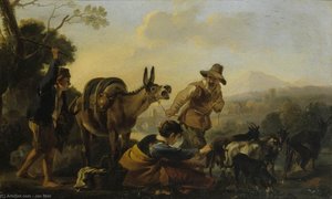 Genre Scene — Jan Miel, Baroque Painting