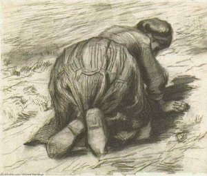 Peasant Woman, Kneeling, Seen From The Back — Vincent Willem Van Gogh