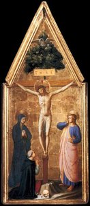 Crucified Christ With The Virgin, St John The Evangelist And Cardinal Juan De Torquemada — Fra Angelico