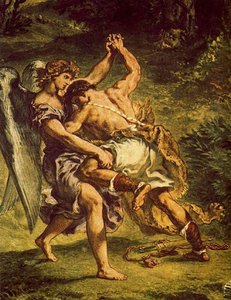La Lucha De Jacob Con El Ángel — Eugène Delacroix