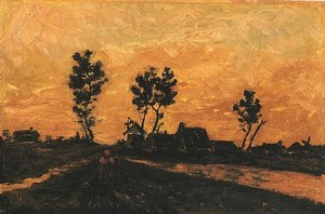 Landscape At Sunset — Vincent Willem Van Gogh, Post-impressionism