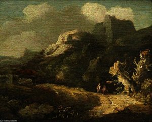 A Rocky Landscape With Two Travellers — Richard Wilson