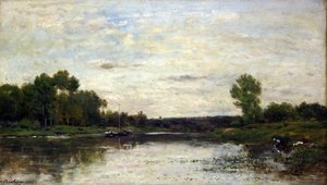 View On The Oise — Charles-françois Daubigny