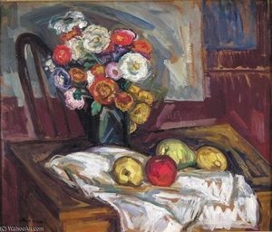 Still Life With Fruit And Flowers — Louis Ritman