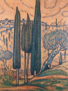 Landscape With Cypresses — Konstantinos Maleas