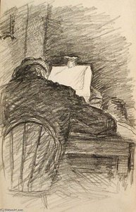 Back View Of Seated Man — John Ottis Adams