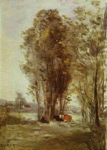 Landscape With Cows — Jean-baptiste-camille Corot, Realism