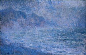 Cliffs At Pourville, Rain — Claude Monet