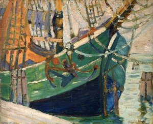 Boat With Rigging In A Harbour — Elizabeth Muntz