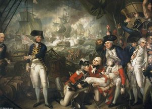 Lord Howe On The Deck Of The 'queen Charlotte' — Mather Brown