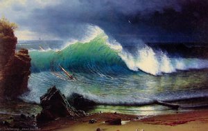 The Shore Of The Turquoise Sea — Albert Bierstadt
