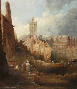 Excavations For The High Level Bridge, Newcastle Upon Tyne — Thomas Miles Richardson Junior