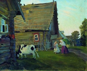 A House In The Kostroma Region — Boris Mikhailovich Kustodiev