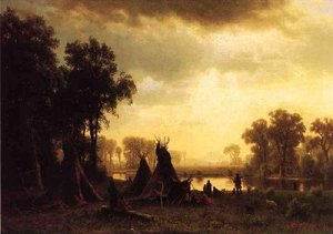 An Indian Encampment — Albert Bierstadt