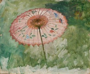 Study Of A Parasol, Possibly For 'the White Canoe' — Sir Alfred James Munnings