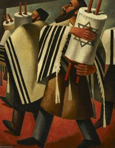 Two Rabbis Carrying The Scrolls Of The Law — Emmanuel Levy
