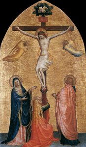 Crucifixion With The Virgin, John The Evangelist, And Mary Magdelene — Fra Angelico, Early Renaissance