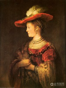 Saskia With A Bonnet — Rembrandt Van Rijn