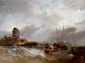 On The Scheldt Near Leiskenshoeck - A Squally Day — Clarkson Frederick Stanfield