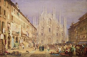 Milan, The Cathedral Square — Samuel Prout