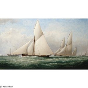 Yachts Racing Past The Kish Light Vessel Off Dublin Bay — Samuel Walters
